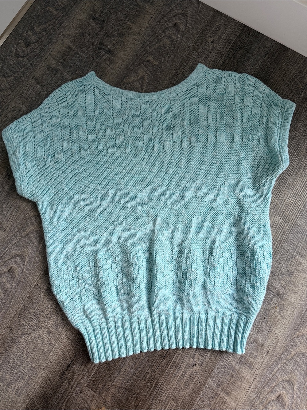 Vintage knit Light Aqua Knit Short-Sleeve tee
